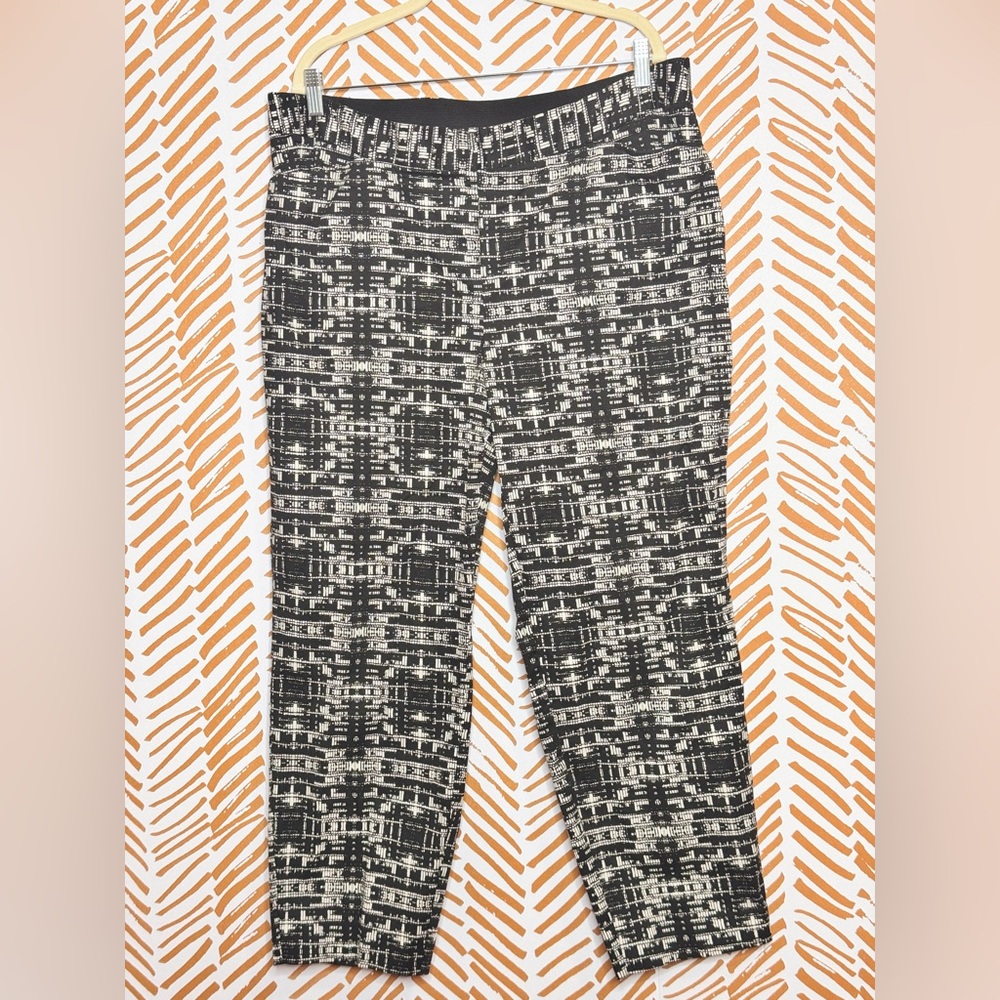 Alfani Black and White Textured Trousers